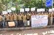 Electric auto drivers stage protest against Mahindra company